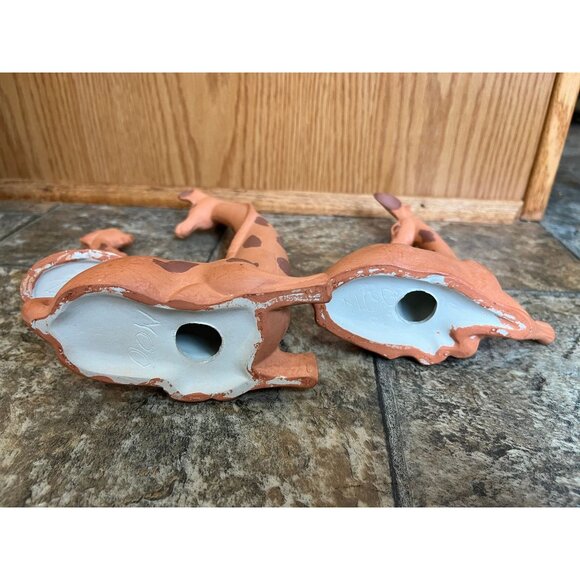 Vintage 1965 Set Of 3 Handmade Ceramic Giraffes 2 Seating 1 Standing Orange - Picture 7 of 7